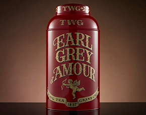 Hand-Painted Artisan Tea Tin, Earl Grey d'Amour