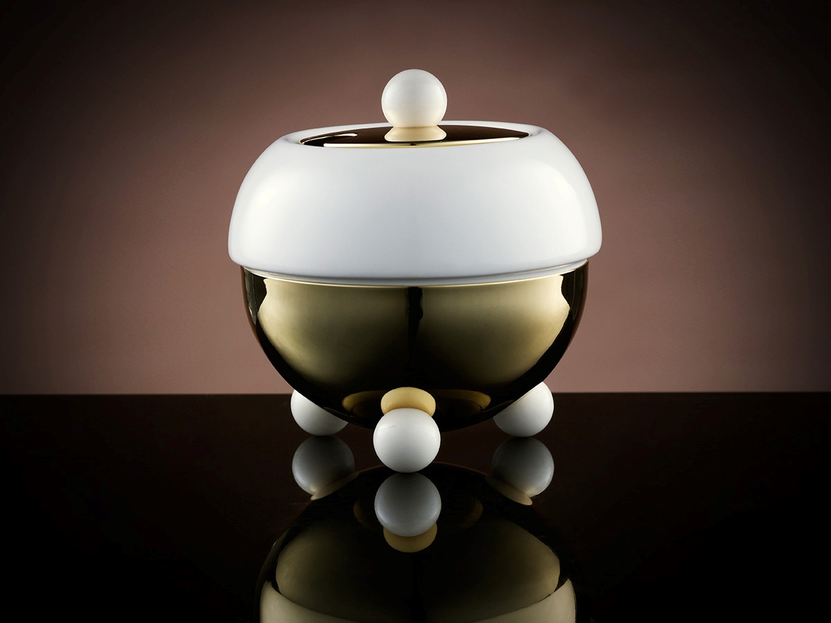 Design Gold Sugar Bowl in White