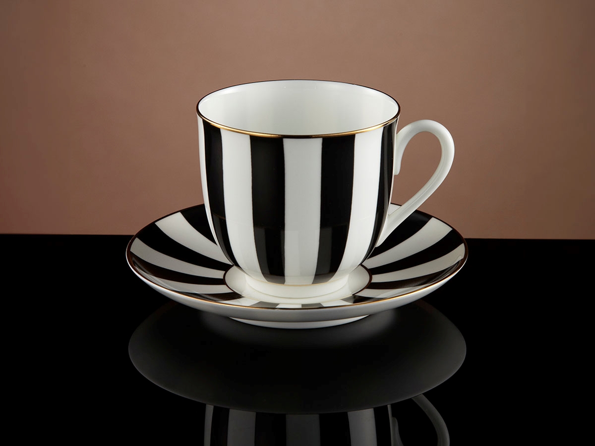 Tea For Two Teacup & Saucer in Black