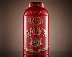 Hand-Painted Artisan Tea Tin, Red of Africa Tea