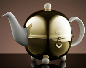 Design Gold Teapot in White (900ml)