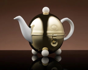 Design Gold Teapot in White (180ml)