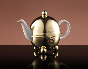 Jazz Gold Design Teekanne in Weiß (180ml)