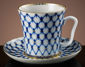 Tsarina Tea Mug & Saucer in Cobalt (350ml)