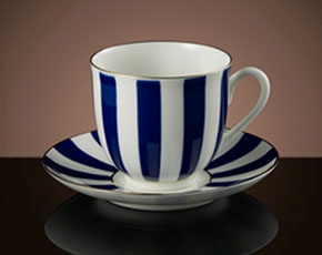 Tea For Two Teacup & Saucer in Cobalt