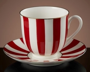 Tea For Two Teacup & Saucer in Red