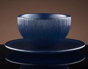 Firefly Tea Bowl & Saucer in Midnight Blue