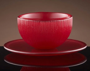 Firefly Tea Bowl & Saucer in Red