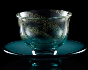 Constellation Tea Bowl & Saucer in 24ct Gold and Emerald